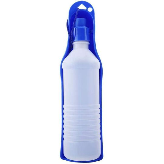 250ml/500ml Water Bottle with Bottle Portable Water Dispenser Plastic Travel Water Bottle for Dog Puppy Cat(Blue 500ml)