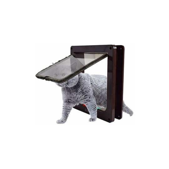 Pet supplies can control the direction of entry and exit of the brown pet door S