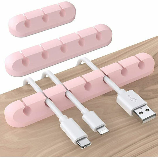Desk Organizer Cable Clips. Set of 3 Cable Holders. Cord Organizer. Cable management. Cable Storage for USB Charger/Mouse/Earphone/PC Cables