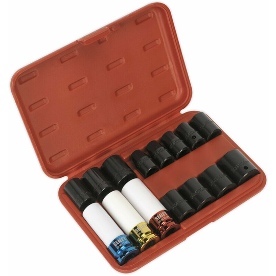 15 Piece premium Impact Socket & Wheel Nut Remover Set - 1/2' Sq Drive