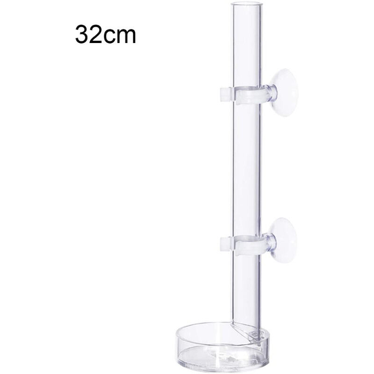 Fish Shrimp Feeder Tube and Plate Acrylic Clear Shrimp Feeding Tube Aquarium Fish Tank Feeder for Crystal Shrimp Tropical Fish, 32cm