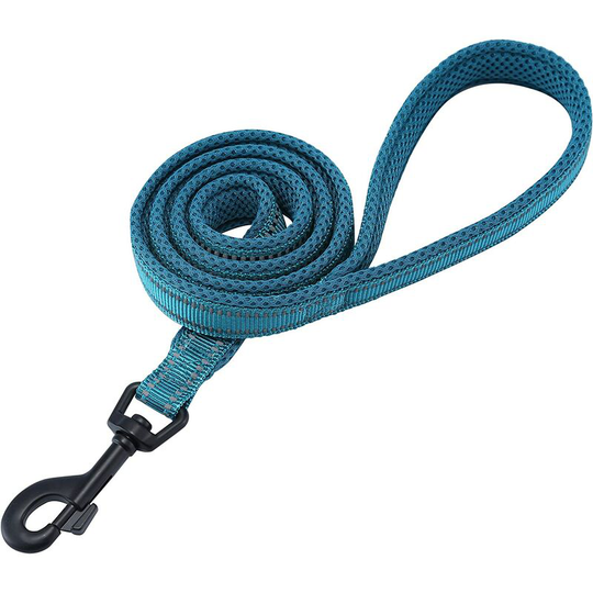 Reflective leash, very resistant, classic, flexible, padded, thick, nylon strap, ideal for dogs of any size and outdoor walking
