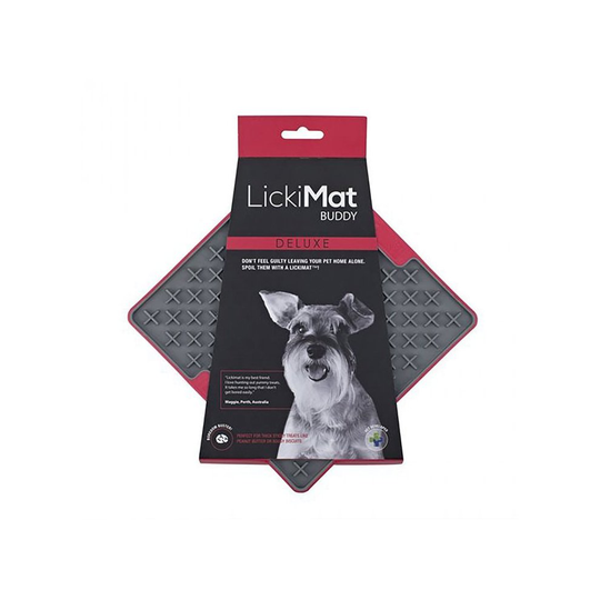 (One Size, Red/Grey) Lickimat Buddy Deluxe Mat