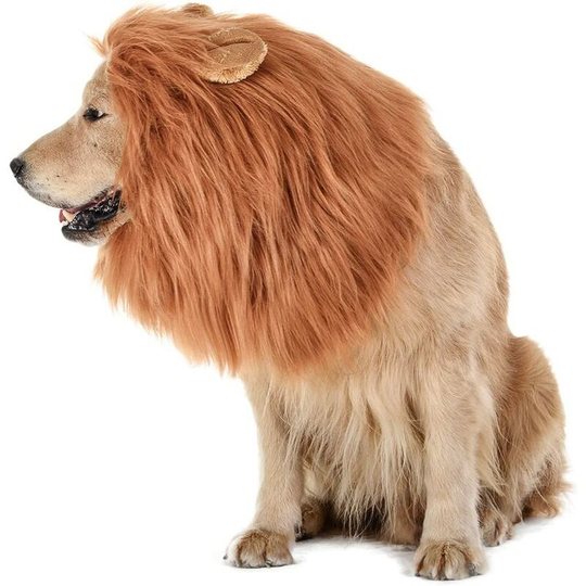 Lion's Mane for Dogs - Realistic and Funny Lion's Mane - Complementary Lion's Mane for Dog Costumes - Lion's Mane Wig for Medium to Large Dogs
