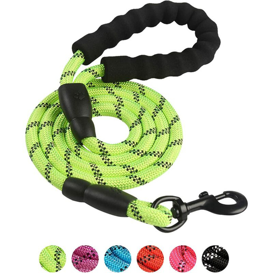 Dog Leash Multicolor Reflective Nylon Round Rope Medium Large Dog Leash green - Langray
