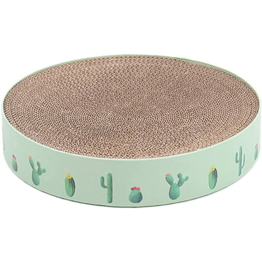Cat Toy, Corrugated Cardboard Cat Catnip Scraper Board Nail Scraper Mat Kitten Bed Toy-Green-Small
