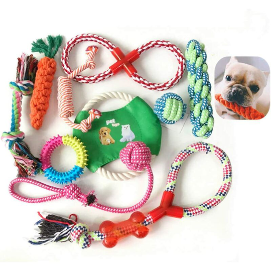 Durable Dog Rope Toy, Cotton Durable Dog Chew Toys, Dog Rope Toy, Chew Rope Toy, Indestructible Dog Toys, Gift for Small and Medium Dogs (Colorful,10)