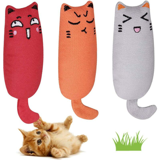 Catnip Toys, Interactive Cat Pillow, Simulation Plush Cat Toy, Catnip Toys for Chewing and Cleaning Teeth, Suitable for All Cats and Kittens Soekavia