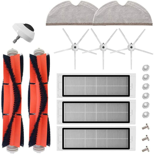 aotengou Replacement Parts for Roborock S7 S7+ T7s T7s Plus Robot Vacuum Cleaner (2 Main Brushes + 4 Filters + 6 Side Brushes + 4 Cloths + 4 Dust