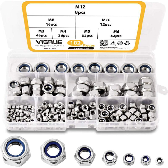 182 Pcs Threaded Insert M3 M4 M5 M6 M8 M10 M12 Press Nut Internal Thread Nuts Embedding Nuts for Plastic Parts by Heat or Ultrasonic