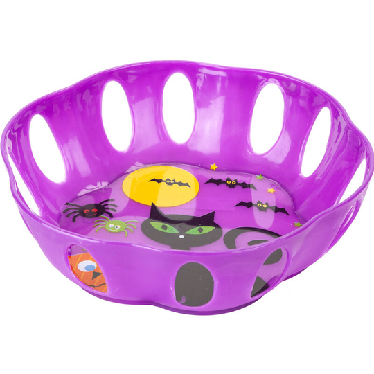 Vfm E-store - vfm - Halloween Sweet Bowl - Cat Bowl Scary Halloween Party Dish With Decals - Haunted House Purple - Purple
