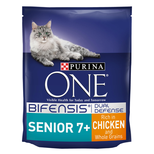 Purina ONE Senior 7+ Chicken & Whole Grains Dry Cat Food - Economy Pack: 2 x 3kg