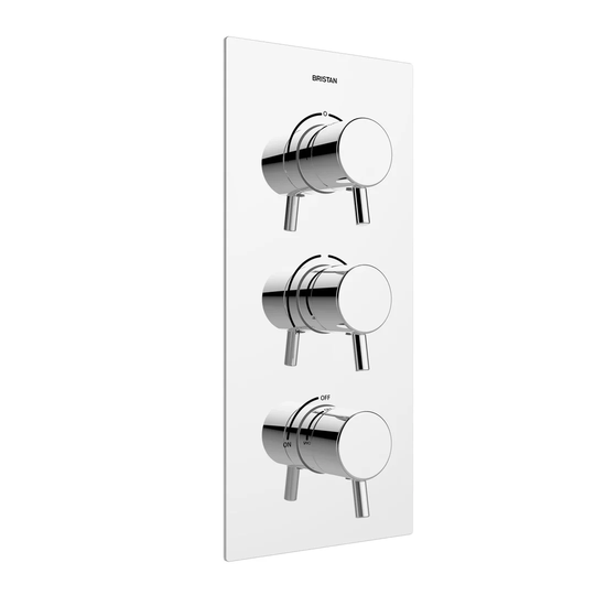 Prism Triple Concealed Thermostatic/Diverter Shower Valve