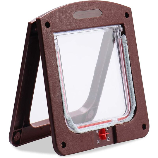 Cat and Dog Flap Small 4-Way Lockable Puppy Door Easy to Install - Litzee
