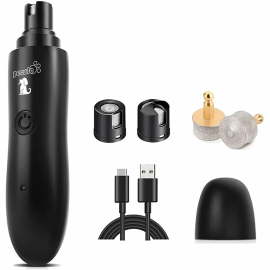 Bearsu - Dog Nail File, Electric Dog Nail Clipper, Electric Nail Clipper for Large Medium Dog Cat, 2 Rotation Speeds, Works for 14h, usb Quick Charge