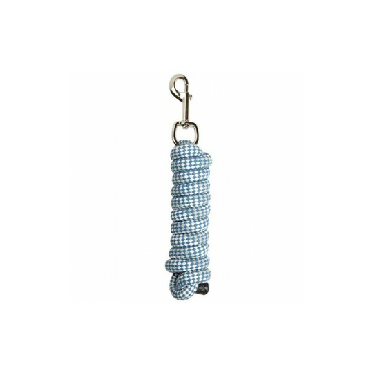Cotton Deluxe Lead Rope (2m) (Blue/Grey/White) - Blue/Grey/White - Roma