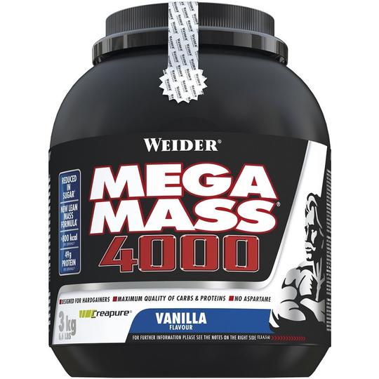 Weider Mega Mass 4000, Strawberry, 3000g