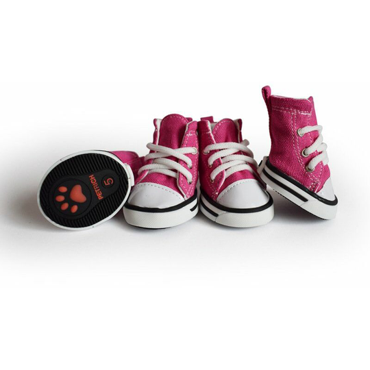 Perle Rare - Denim Pet Dog Shoes Sneaker Boots Paw Protectors Puppy Canvas Sports Shoes Dog Shoes Pet Rubber Sole Anti-Slip Waterproof Trainers Boots