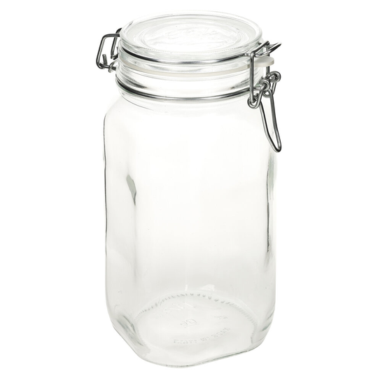 (Clear, 1.5 Litres) Bormioli Rocco Clamp Lid Air Tight Storage Jar