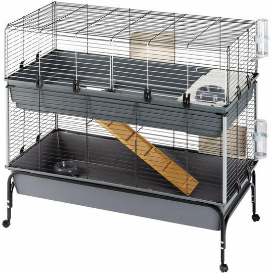 Ferplast - Rabbit Cage Rabbit 120 Double with Stand 118x58x117 cm Grey Grey