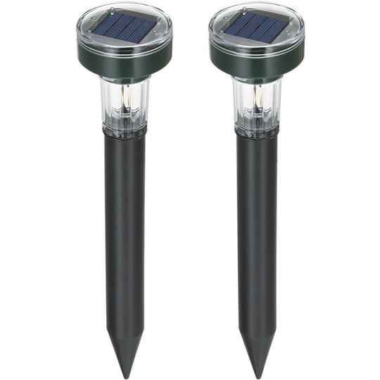 2PCS Solar Powered Energy Sound W-ave Sonic Repeller Outdoor Garden Sensitive Light Control Lawn Lamp Yard Farm Gopher Scarer Repellent Expeller