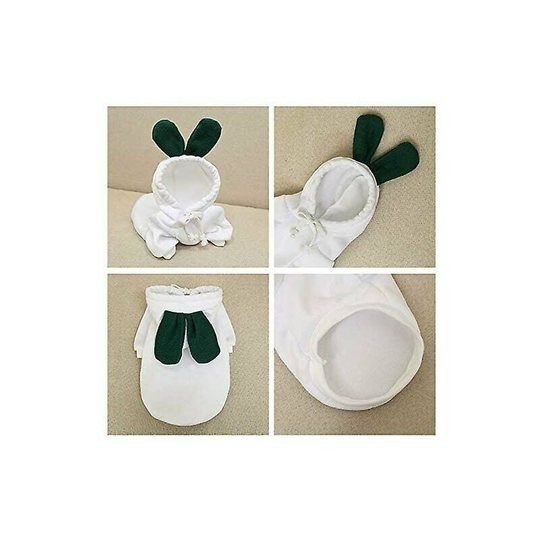 Joorrt - Puppy Clothes Sweater For Puppy Chihuahua Winter Warm Cute Sweatshirt With Fruit Hood Pet Clothing Cat Hoodie Fleece Jacket (white Radish, m)