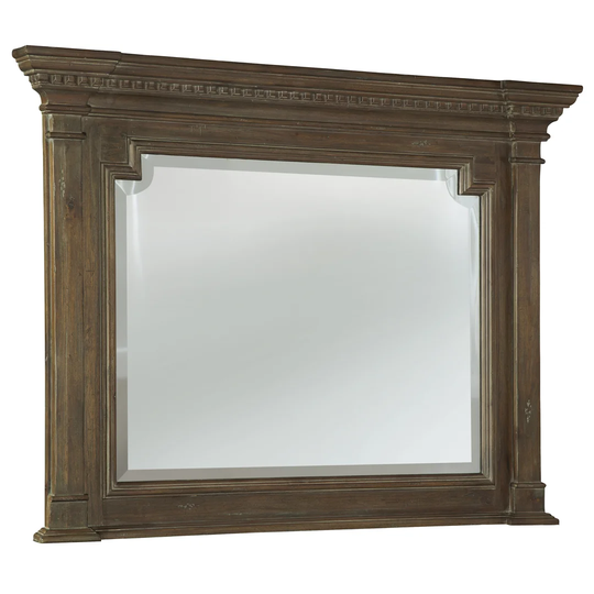 Turtle Creek Solid Wood Framed Wall Mounted Accent Mirror in Brown