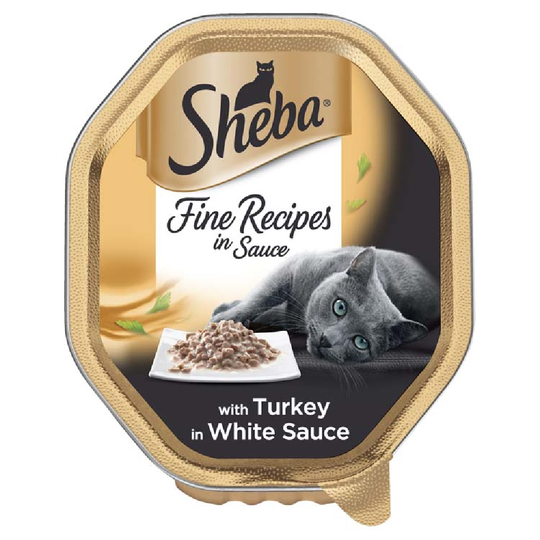 Sheba Fine Recipes Trays - Saver Pack: with Turkey in White Sauce (44 x 85g)