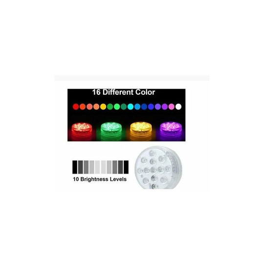 FVO - 4pcs Submersible led Lights, Swimming Pool Lights IP68 Waterproof 10 rgb Colors Changing with Suction Cups Lights for Aquarium Bathtub Swimming