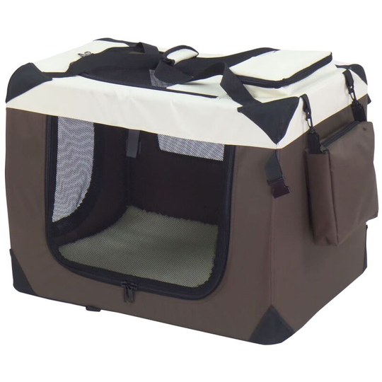 Dog Crate Brown 62x42x44 cm Nylon Brown - @pet