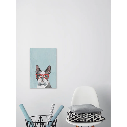 Geeky Puppy - Wrapped Canvas Painting Print