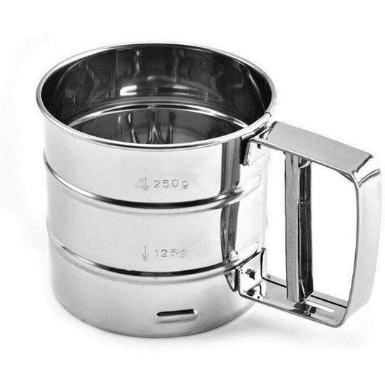 Steel Shape Flour Sifter Steel Flour Sifter Fine Mesh Sieve Baking Tools One-handed Flour Sifter Large Flour Sieve Silver Flour Sieve