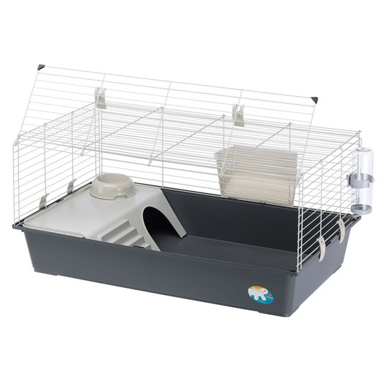 Ferplast Rabbit and Guinea Pig Cage 100 - Grey: approx. 95 x 57 x 46 cm (L x W x H)