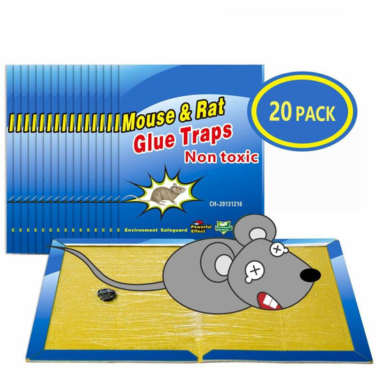 Mouse Trap Rat Traps, 20 Mouse Sticky Plates, Glue Plates Anti Mouse Anti Rat - Large Size 8'x12'