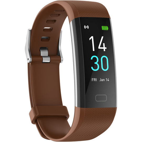 Fitness Tracker with Heart Rate Blood Pressure Blood Oxygen Sleep and Temperature Monitor Activity Tracker, Brown - Muff