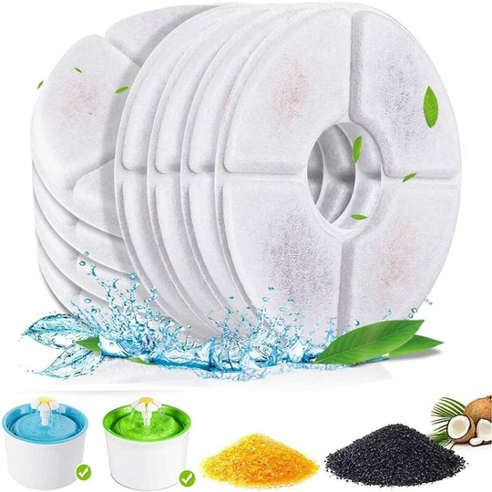 8 Pack Cat Water Fountain Filter, Cat Fountain Filters Pet Fountain Replacement Filters with Resin and Activated Carbon, Tower