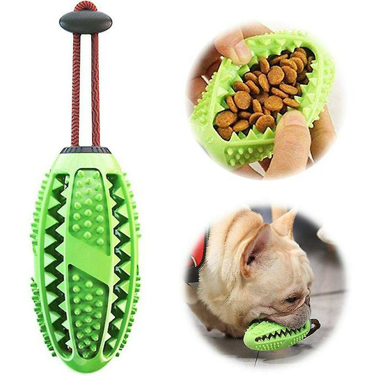 Dog Toothbrush Stick, Puppy Dental Care, Non-Toxic Effective Bite-Resistant Natural Rubber Chew Toy (Green)