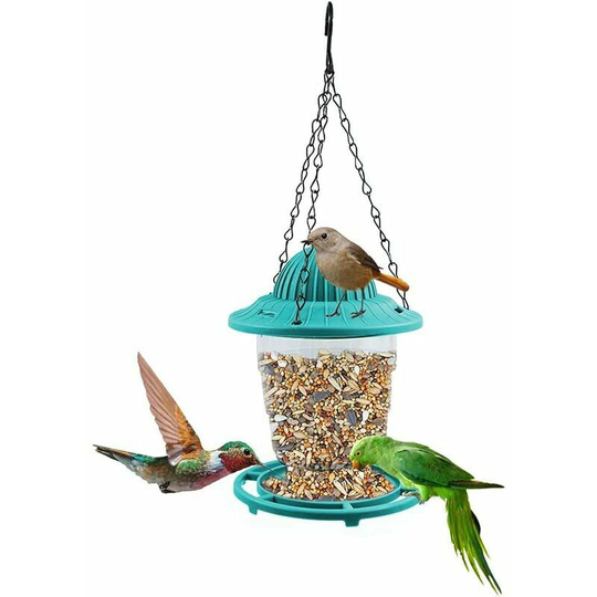 Hanging Wild Bird Feeder, Collapsible Hummingbird Feeder, Small Panoramic Bird Feeder, with Metal Chain and Hook, for Outdoor Garden Decoration
