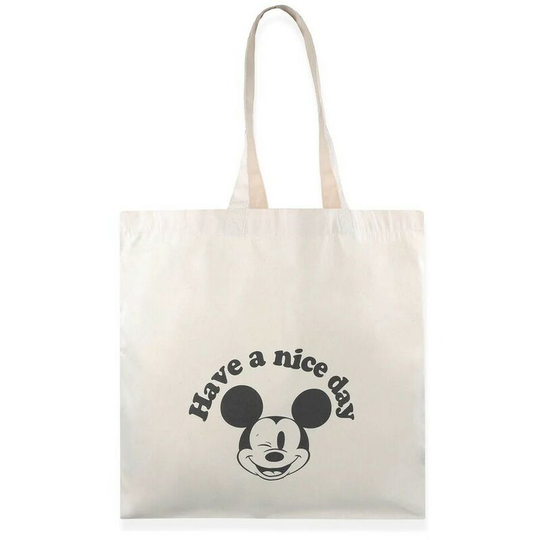 Have a Nice Day Mickey Mouse Tote Bag (One Size) (Natural) - Natural - Disney