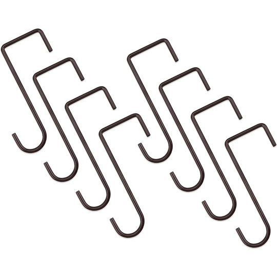 Monly - Pack 5 x 15cm Vinyl Fence Hooks (Brown)