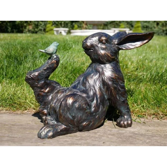 Railsback Rabbit and Bird Garden Ornament