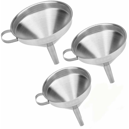 Betterlifegb - Filter funnel, 3 stainless steel funnels 304, with removable handle and filter, very suitable for the transfer of liquids, liquids,