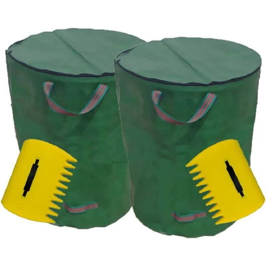Garden Garbage Bag, With Lid, Deciduous Palm, 72 Gallon, 3 Sets Of Reusable Tweezers, Hand Shovel, Can Pick Up Dead Leaves And Lawn Quickly
