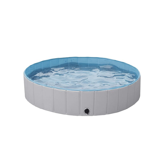 Foldable Dog Swimming Pool Pet Puppy Bath Tub Shower Indoor Outdoor Dia 140cm-Gray - gray - Yaheetech