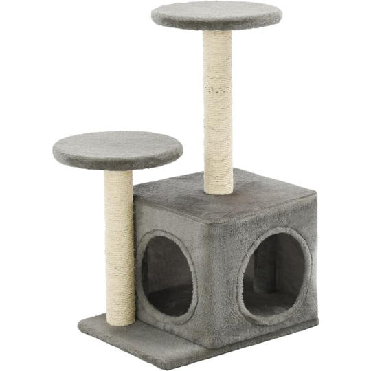 Cat Tree with Sisal Scratching Posts 60 cm Grey Vidaxl Grey