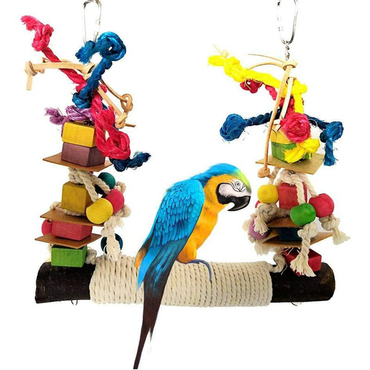 Large parrot swing, bird swing, parrot toy, hemp rope nets for parakeets, cockatiels, parakeets, macaws, parrots, love birds, finches