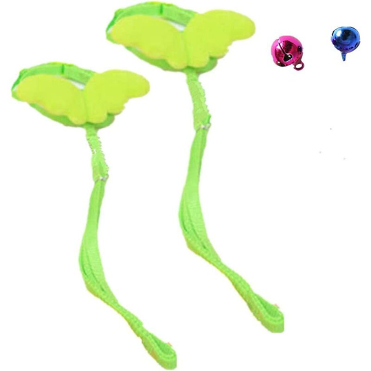 Modou - 2 x Safe Bell Adjustable Angle Wing Leash Harness for Small Size Ferret Rabbits (m: Chest: 30-50cm/11.81-19.68', Green)