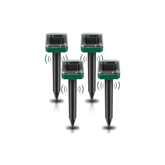Deckon - 4 Pack Solar Ultrasonic Mole Repeller, Solar Mole Repeller Mice Repeller Outdoor for Gardens Moles Voles Gophers Snakes or Other Other