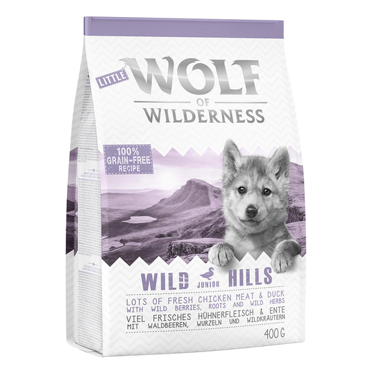 Wolf of Wilderness Dry Dog Food Trial Pack - NEW: Junior Wild Hills - Duck (400g)