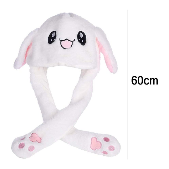 White Rabbit Hat Moving Ears Bunny Hat Kawaii Cap for Cosplay